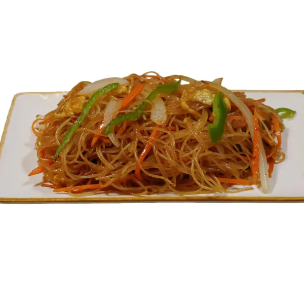 Fideos de arroz con verduras